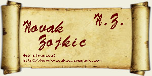 Novak Zojkić vizit kartica